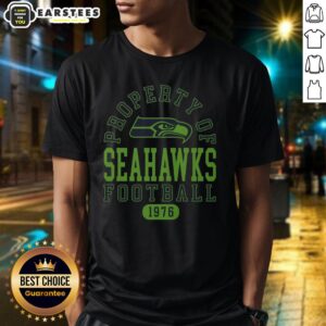 Alt Text: Premium Seattle Seahawks Property 1976 T-Shirt featuring vintage design and team logo, perfect for fans and collectors.