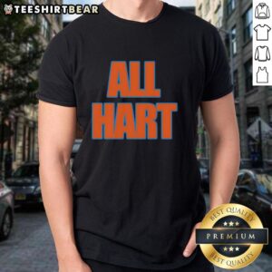 Official All Hart New York Knicks Josh Hart T-Shirt featuring team colors and logo, perfect for Knicks fans.