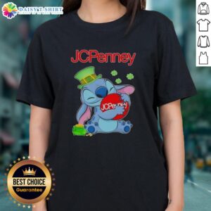 St. Patrick's Day ladies tee featuring a top stitch hug design and the JCPenney logo.