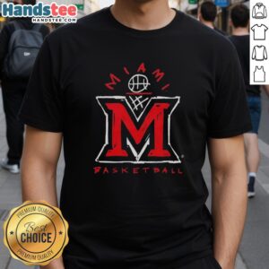 Official Miami Basketball Net T-Shirt featuring a vibrant design and the iconic Miami logo for fans and players.