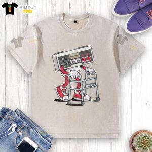 Alt Text: Top Game Controller graphic on retro washed t-shirt, perfect for gamers and casual wear enthusiasts.
