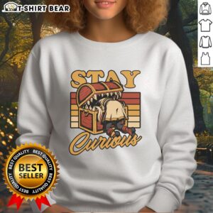 Nice Frieren Elf Anime Treasure Stay Curious Sweatshirt featuring a vibrant anime design on a cozy fabric.