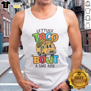 Pretty Taco Bout A Safe Tank Top featuring a colorful taco graphic on a stylish tank top for fun summer outfits.