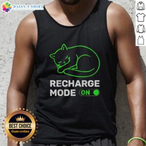 Official Neon Cat Recharge Mode On Tank Top featuring vibrant neon graphics and a playful design for cat lovers.