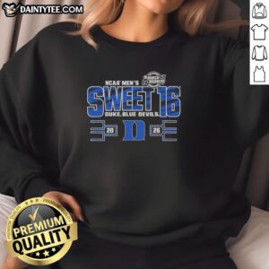Men's Duke Blue Devils NCAA Sweet 16 March Madness sweatshirt showcasing team pride and style for 2026 tournament.