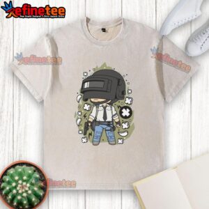 Awesome Battle Royale Chibi Survivor washed t-shirt featuring a colorful chibi character in a fun, playful design.
