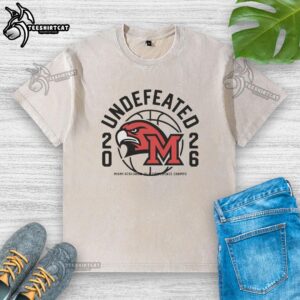 Official Miami Redhawks Basketball 2026 Undefeated Washed T-Shirt featuring team colors and logo, perfect for fans.