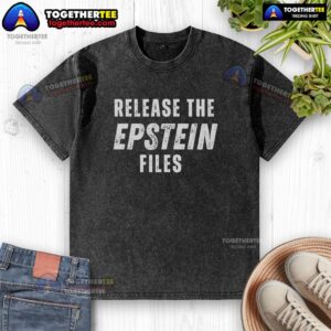 Alt Text: Retro washed t-shirt featuring the 'Release The Files' protest design by Nice, perfect for casual activism.
