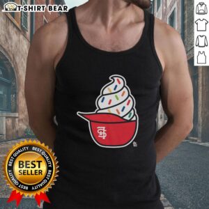 Alt Text: Original St. Louis Cardinals ice cream tank top featuring vibrant team colors and logo, perfect for fans on hot days.