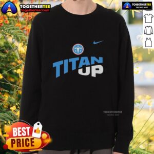 Good Titan Up Tennessee Titans Nike logo sweatshirt featuring team colors and stylish design for fans.
