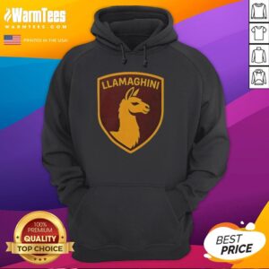 Official Llamaghini Funny Parody Luxury Llama Car Hoodie featuring a playful llama design and vibrant colors.