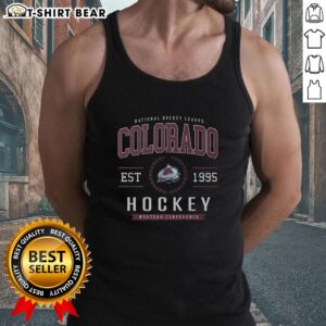 Awesome Colorado Avalanche Hockey Legacy Crest Tank Top featuring team colors and logo, perfect for fans and casual wear.