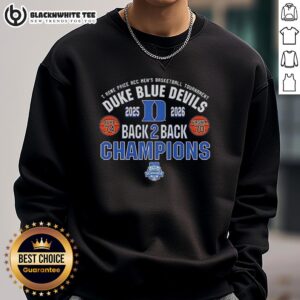 Top Duke Blue Devils Back-to-Back T. Rowe Price ACC Men's Tournament Champions 2026 Sweatshirt in blue