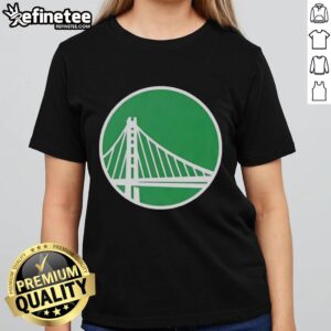 Premium Golden State Warriors white logo tee for ladies, perfect for St. Patrick's Day celebrations.