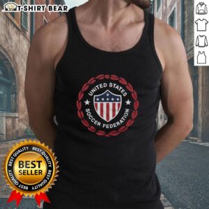 Pretty Us Soccer 1986 crest tank top featuring a vintage design, perfect for soccer fans and retro apparel enthusiasts.