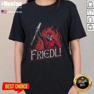 Good Tj Friedl Battle Cry Ladies Tee featuring a stylish design, perfect for fans of baseball and casual wear.