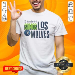 Alt Text: 2024 Official NBA Noches ne B A Minnesota Timberwolves Somos Los Wolves T-Shirt featuring team logo and vibrant design.