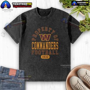 Alt Text: Original Washington Commanders Property 1932 washed t-shirt featuring a vintage design and soft cotton fabric.