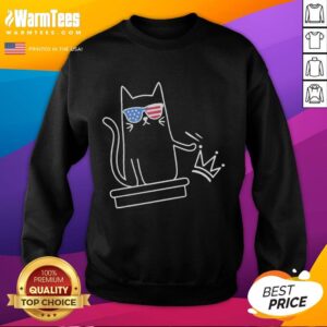Awesome Cat No Kings In America Sketch Sweatshirt featuring a playful cat design and artistic illustration.