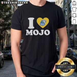 Original I Heart Mojo T-Shirt featuring a bold heart design, perfect for fans of Mojo's unique style and vibrant fashion.