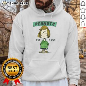 Pretty Peanuts Peppermint Patty hoodie est. 1950, featuring a vibrant design and cozy fit for fans of the classic character.