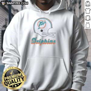 Awesome Miami Dolphins football logo on a big helmet hoodie, perfect for fans and sports enthusiasts.