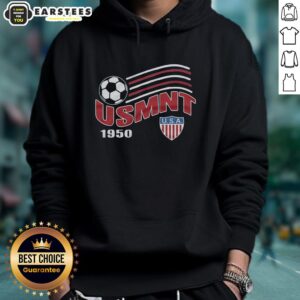 Awesome USMNT 1950 crest flag hoodie featuring vintage design for soccer fans and supporters of the U.S. Men's National Team.