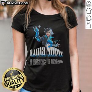 Nice Luna Snow Fate of Both Worlds Tour Ladies Tee showcasing stylish design and vibrant colors for fans.