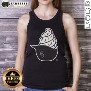 Official Colorado Rockies ice cream tank top featuring team colors and logo, perfect for summer baseball games.