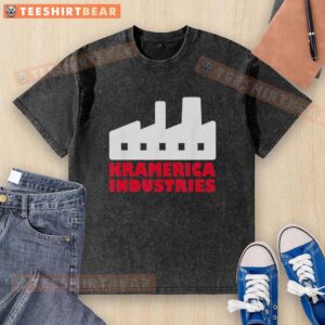 Premium Kramerica Industries washed t-shirt in soft fabric, featuring a stylish design perfect for casual wear.