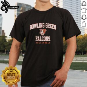 Alt Text: Premium Vivian Jones Bowling Green Falcons Volleyball NCAA Women's T-Shirt featuring team colors and logo.