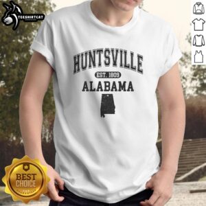 Official Huntsville Alabama Est 1809 varsity t-shirt featuring stylish design and vibrant colors for proud locals.