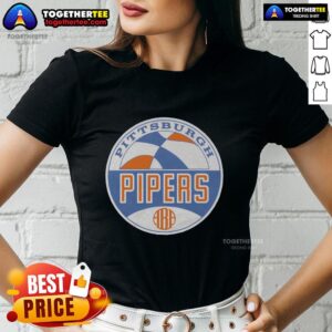 Good Aba Pittsburgh Pipers Logo Ladies Tee featuring a stylish design and vibrant team colors for fans.