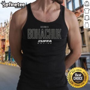 Premium Serhii Bohachuk Zuffa Boxing Elite tank top showcasing a stylish design for boxing enthusiasts.