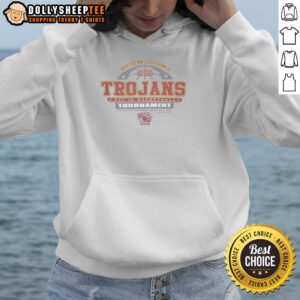 Hot USC Trojans Gildan 2003 hoodie in cardinal and gold, showcasing school pride and vintage style.