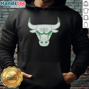 Awesome Chicago Bulls white logo hoodie for St. Patrick's Day, featuring a festive design perfect for fans.