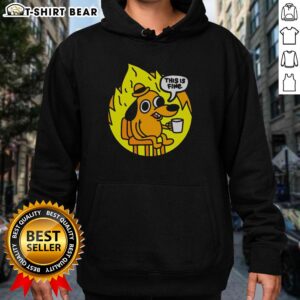 Nice This Is Fine Meme Hoodie featuring the iconic cartoon dog in a fire scene, perfect for meme lovers and casual wear.