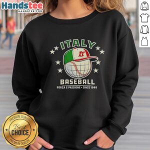 Good Forza Italia Baseball sweatshirt featuring 'Forza e Passione Since 1948' design, perfect for fans of Italian sports.