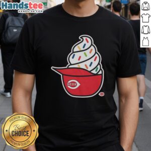 Awesome Cincinnati Reds Ice Cream T-Shirt featuring vibrant graphics and team colors, perfect for fans and summer wear.