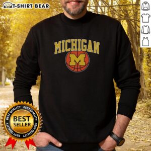 Vintage Michigan basketball sweatshirt featuring classic design, perfect for fans and collectors of sports apparel.
