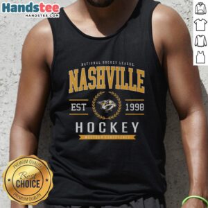 Official Nashville Predators Hockey Legacy Crest Tank Top featuring team colors and logo, perfect for fans and summer wear.