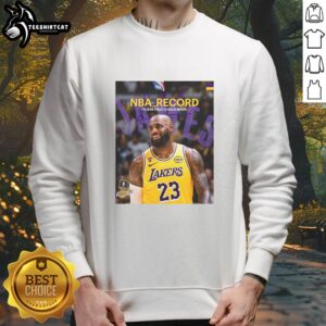 Premium King James sweatshirt featuring LeBron James and his record of 15,838 field goals made in NBA history.
