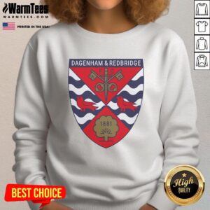 Good Dagenham and Redbridge FC logo on a stylish 1881 sweatshirt, perfect for fans of the football club.