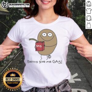 Funny meme tee for ladies featuring 'Top Beans Give Me Gas' design, perfect for humor lovers and casual wear.