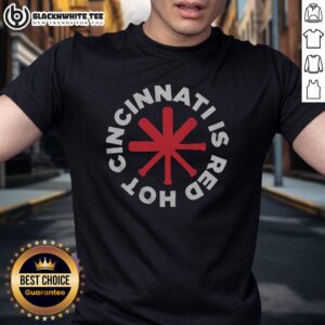 Official Cincinnati Is Red Hot Cincinnati Baseball T-Shirt featuring vibrant colors and team logo for fans.