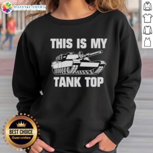 Casual military sweatshirt and tank top combo, perfect for stylish comfort and everyday wear.