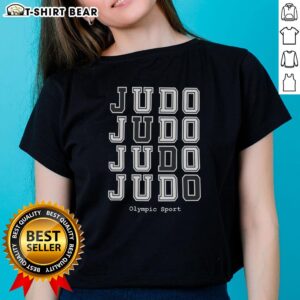 Ladies' tee featuring a stylish design for judo enthusiasts, perfect for showing Olympic sport pride.