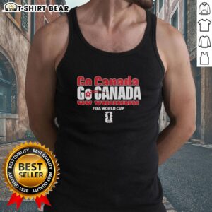 Stylish tank top featuring 'Top FIFA World Cup Go Canada 2026' design, perfect for soccer fans and supporters.