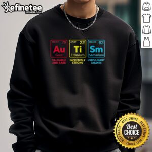 Premium Autism Awareness sweatshirt in gold titanium samarium, showcasing strength and unique talents for a meaningful statement.