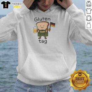 Stylish hoodie featuring a 'Pretty Gluten' tag, perfect for German bread and beer enthusiasts. Ideal for cozy outings!